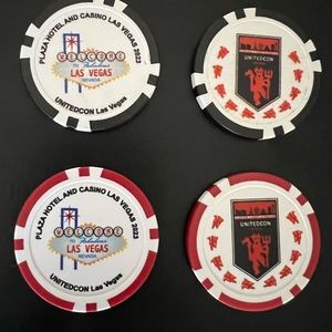 Manchester UnitedOfficial Las Vegas CON 2023 8 Stripe Poker Chips Set of Two